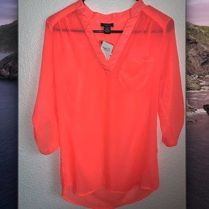 Rue21 Neon Orange Blouse